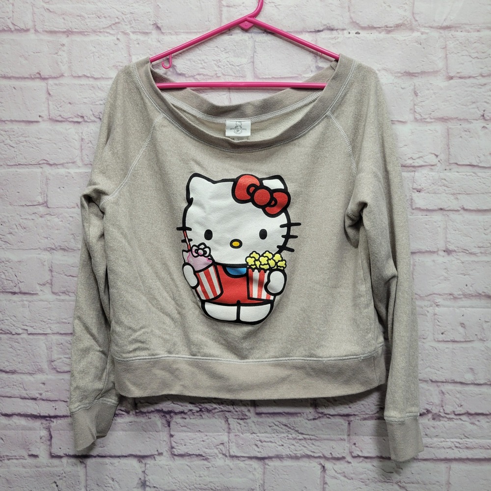 Universal Studios Hello Kitty Boat Neck Sweatshirt Size M Crop Lounge Streetwear
